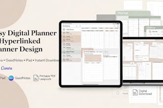 design etsy digital planner hyperlinked planner etsy digital product