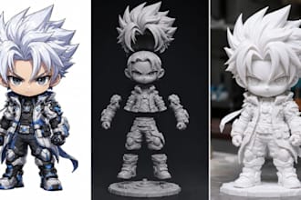 turn 2d image picture sketch logo to 3d model 3d sculpting stl file for printing