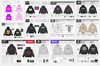 create hoodie tech pack and streetwear tech pack for hoodies, joggers and tees