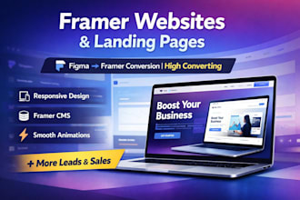 design and develop modern framer website, framer landing page, figma to framer