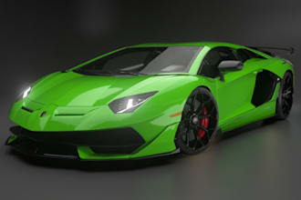 model 3d realistic car for website,animation,glb file,pbr texture,dynamic render