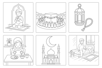 create islamic coloring book for kids for ramadan kids activity