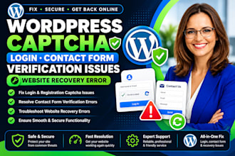 wordpress captcha login contact form verification issues,website recovery error