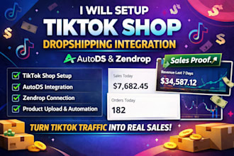 setup tiktok shop dropshipping integration product upload via autods zendrop