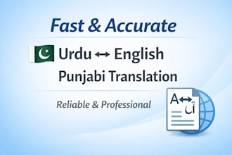 professional urdu english  punjabi translation accurate fast