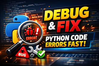 debug and fix python code errors and bugs quickly