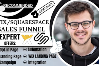 wix landing page, samcart, leadpages, wix sales funnel, squarespace landing page