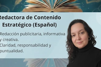 escribiré artículos o entradas de blog, contenido de calidad