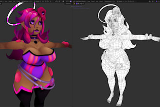 create 3d character modeling, vrchat avatar, 3d model, 3d vtuber animation