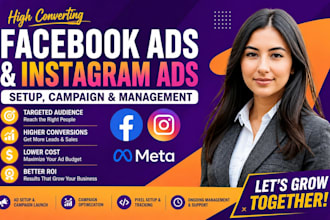 setup facebook ads, instagram ads, ads campaign,meta ads and meta ads management