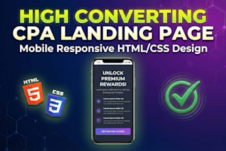 design a high converting CPA landing page for any niche