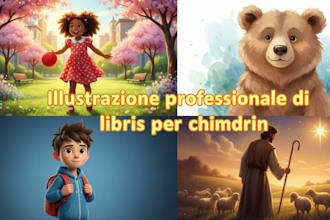 crea fantastiche illustrazioni per libri di fiabe per bambini per amazon KDP