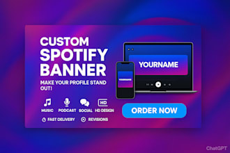 design a professional spotify banner for your artist profile