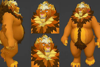 custom vrchat furry avatar for unity and quest with facial features vrm 3d model