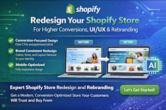 redesign your shopify store for higher conversions, UI UX