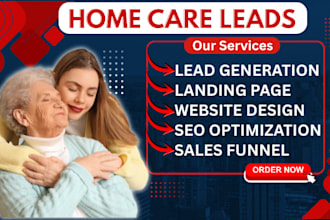 homecare lead elderly care healthcare homecare logo senior care homecare website