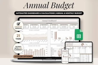 design budget spreadsheet planner, finance tracker  for etsy digital products