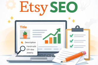 optimize your etsy product title, description, and SEO keywords