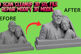 fix, repair, edit and modify your stl and scan files custom 3d scan clean up