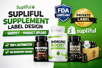 build private label dropshipping supplement shopify store website with supliful