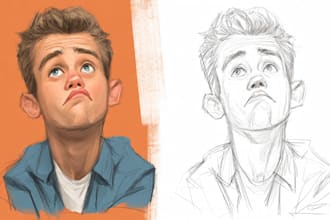 draw sports cartoon with big head or caricature style