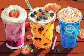 do food illustration, cartoon, food vector, menu design, vector