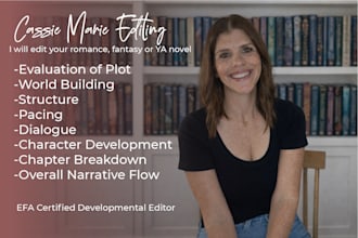 developmental edit your romance, fantasy and ya novel