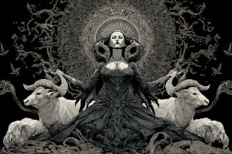 create dark art illustration