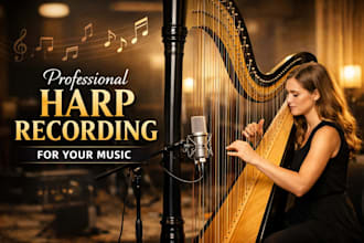record professional harp parts for songs, films and music projects