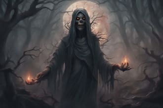 draw a horror and fantasy horror character art