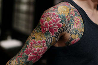 make a traditional japanese irezumi tattoo