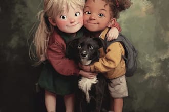 make portrait character logo and friendship portrait