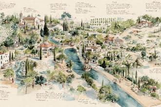 design watercolor wedding map