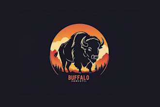 create creative and good looking bison logo design