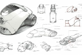 draw industrial design product illustrations and sketches