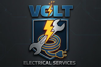 design a professional electrician logo for your electrical business