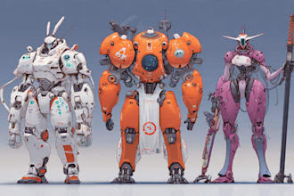 design sci fi mecha and robot concept art