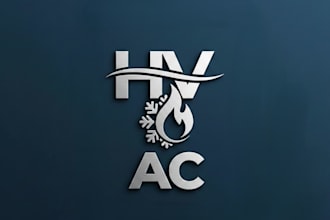 design a professional hvac logo for your heating and cooling business