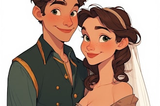 draw couple portrait illustration