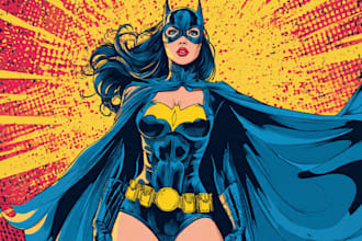 design an amazing superhero pop art