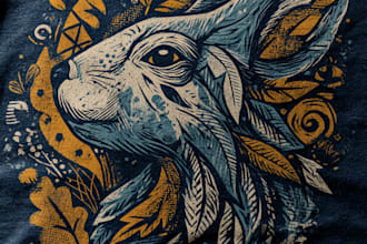 create artistic linocut illustration in my style