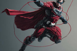 make drawing of super hero character