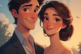design a personalized couple portrait, perfect for gifts