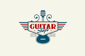 create creative and good looking guitar logo design