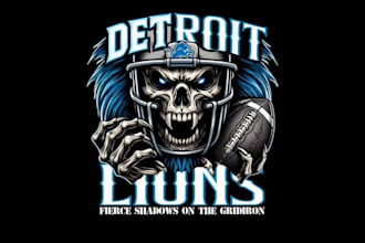 design american football champions logo with unlimited revision