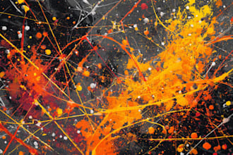 paint digital professional abstract art by hand
