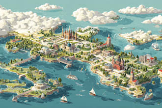 illustrate a creative vector map