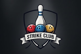 design a professional bowling logo for your team or brand