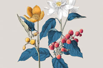 create a beautiful vintage botanical illustration