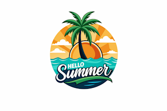 create attractive and imagination summer logo design